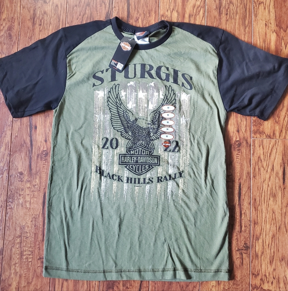Harley-Davidson Olive and Black Graphic Tee